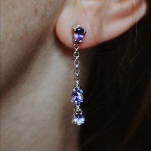 Purple gem earrings